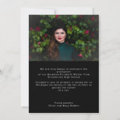 Benutzerdefiniertes Foto Abschluss Modernes Weißes Ankündigung (Rückseite)