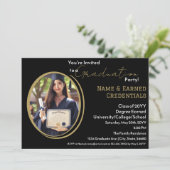 Benutzerdefiniertes Foto Abschluss Schwarz, Weiß u Ankündigung (Stehend Vorderseite)