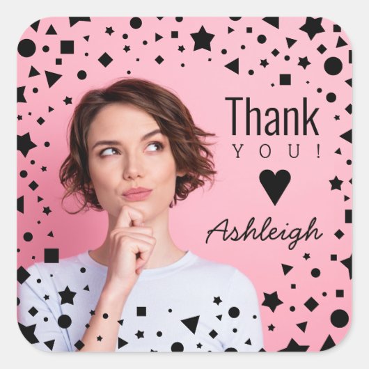 Benutzerdefiniertes Foto als Geburtstag Quadratischer Aufkleber (Vorderseite)