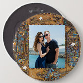 Benutzerdefiniertes Foto Antikes Skelett Schlüssel Button (Vorne & Hinten)