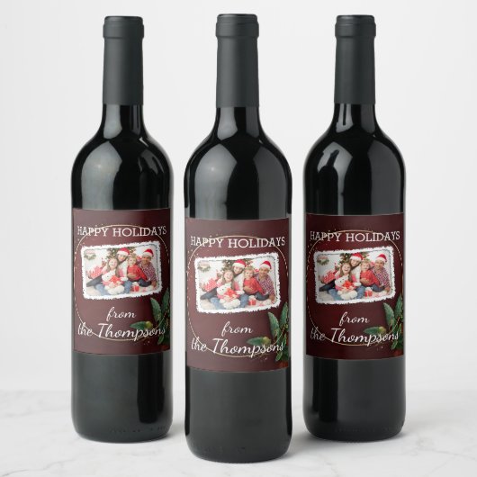 Benutzerdefiniertes Foto auf Imitate Gold Confetti Weinetikett (Flaschen)