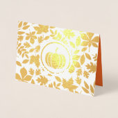 Benutzerdefiniertes Foto | Autumn Leaves Pumpkin E Folienkarte (Vorderseite)