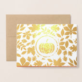 Benutzerdefiniertes Foto | Autumn Leaves Pumpkin E Folienkarte (Vorderseite mit Umschlag)