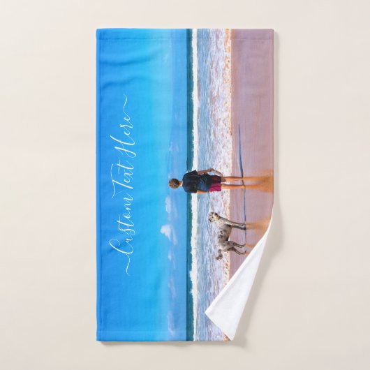 Benutzerdefiniertes Foto Bad Handtuch Set Ihre Fot (Handtuch)