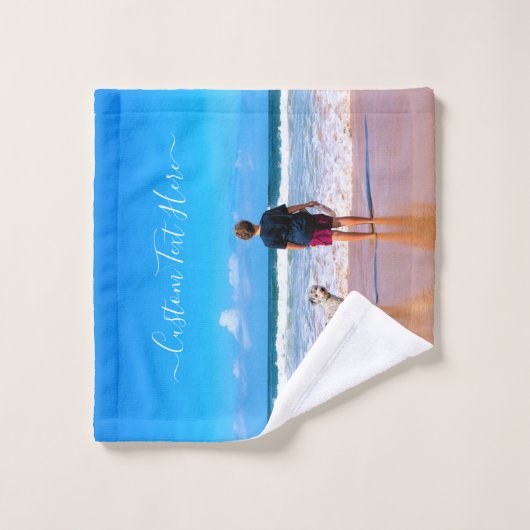 Benutzerdefiniertes Foto Bad Handtuch Set Ihre Fot (Waschlappen)