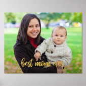 Benutzerdefiniertes Foto Beste Mama je Gold-Script Foliendrucke (Vorderseite)