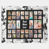 Benutzerdefiniertes Foto Beste Mama je Schwarz-wei Fleecedecke (Vorderseite (Horizontal))