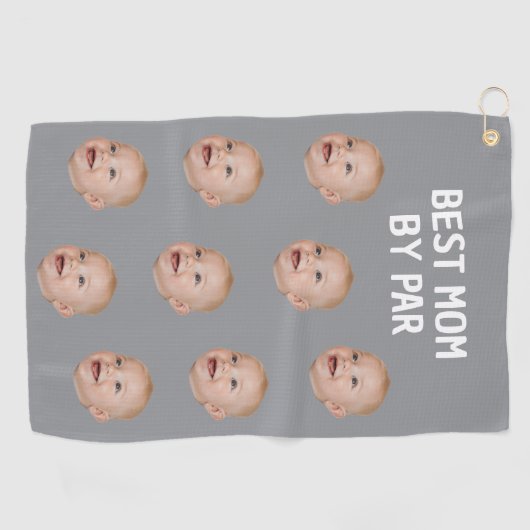Benutzerdefiniertes Foto Beste Mama Par Personalis Golfhandtuch (Horizontal)