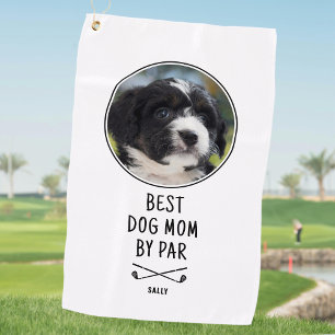 Benutzerdefiniertes Foto Bester Hund Papa von Par  Golfhandtuch