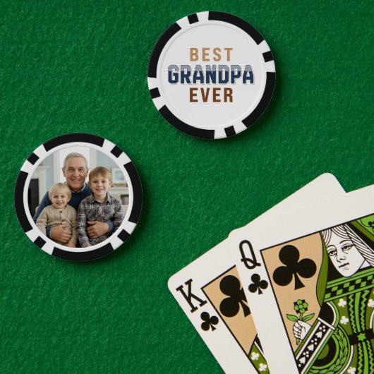 Benutzerdefiniertes Foto 'Bester Opa ever' Pokerchips (Pokertisch (doppelt))