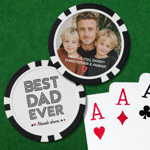 Benutzerdefiniertes Foto Bester Vater für alle Zei Pokerchips