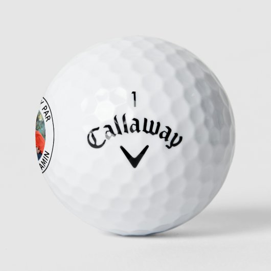 Benutzerdefiniertes Foto Bester Vater nach Par Sch Golfball (Logo)