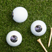 Benutzerdefiniertes Foto Bester Vater Par Schwarz Golfball (Insitu Gras)