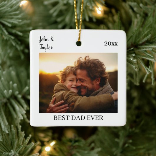 Benutzerdefiniertes Foto | Bestes Vater-Geschenk | Keramikornament (Baum)