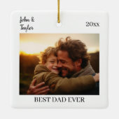 Benutzerdefiniertes Foto | Bestes Vater-Geschenk | Keramikornament (Rückseite)