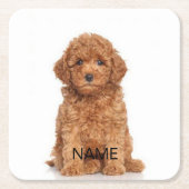 Benutzerdefiniertes Foto Bild und Name Rechteckiger Pappuntersetzer (Vorderseite)