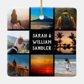 Benutzerdefiniertes Foto BildCollage und Weihnacht Keramikornament (Rückseite)