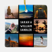 Benutzerdefiniertes Foto BildCollage und Weihnacht Keramikornament (Vorderseite)