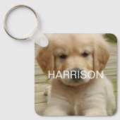 Benutzerdefiniertes Foto-Bildname Kontaktinfo-Mono Schlüsselanhänger (Vorderseite)