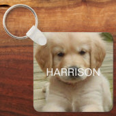 Benutzerdefiniertes Foto-Bildname Kontaktinfo-Mono Schlüsselanhänger (Vorderseite)