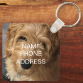 Benutzerdefiniertes Foto-Bildname Kontaktinfo-Mono Schlüsselanhänger (Rückseite)