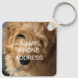 Benutzerdefiniertes Foto-Bildname Kontaktinfo-Mono Schlüsselanhänger