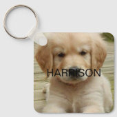 Benutzerdefiniertes Foto-Bildname Kontaktinfo-Mono Schlüsselanhänger (Vorderseite)