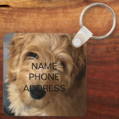 Benutzerdefiniertes Foto-Bildname Kontaktinfo-Mono Schlüsselanhänger (Rückseite)