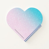 Benutzerdefiniertes Foto Blau grün Glitzer ombre Notizblock (Rückseite)