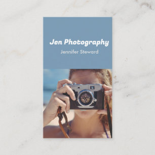 Benutzerdefiniertes Foto blau Visitenkarte