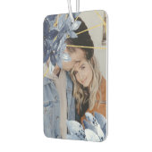 Benutzerdefiniertes Foto Blue Blume Frame Personal Autolufterfrischer (Links)