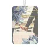 Benutzerdefiniertes Foto Blue Blume Frame Personal Autolufterfrischer (Rückseite)