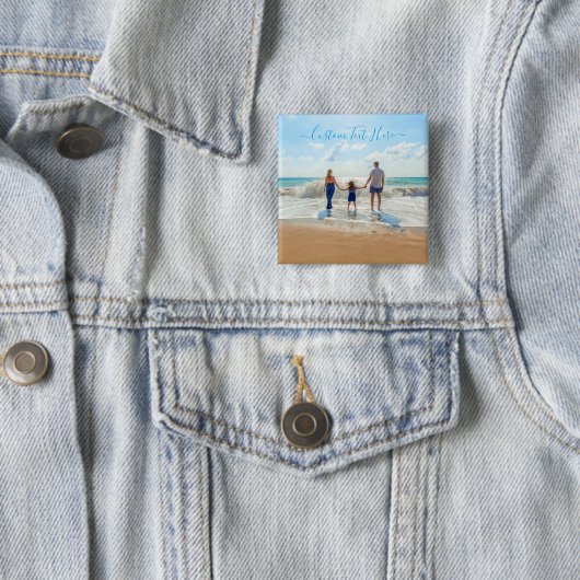 Benutzerdefiniertes Foto-Button-Geschenk mit Text Button (Beispiel)