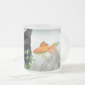 Benutzerdefiniertes Foto Cat Peering in Fischen Ta Mattglastasse (VorderseiteRechts)