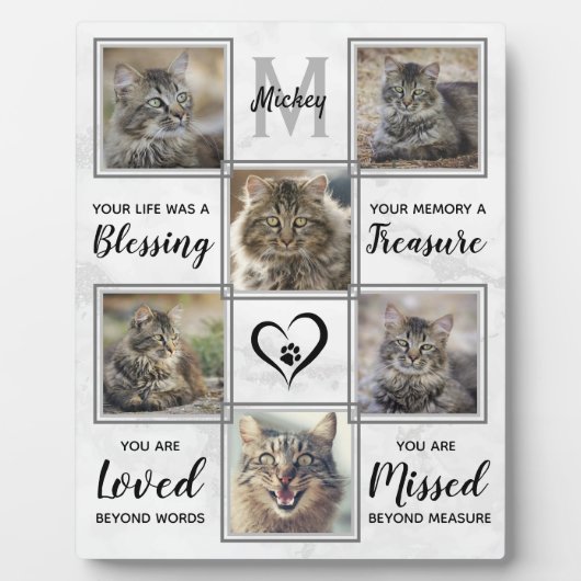 Benutzerdefiniertes Foto Collage Einzigartiges Pet Fotoplatte (Vorderseite)