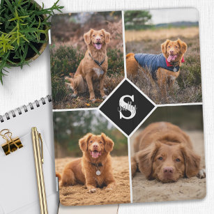 Benutzerdefiniertes Foto Collage Pet Dog Monogramm iPad Hülle