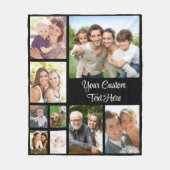 Benutzerdefiniertes Foto Collage Script schwarz Fleecedecke (Vorderseite)