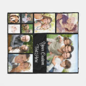 Benutzerdefiniertes Foto Collage Script schwarz Fleecedecke (Vorderseite (Horizontal))