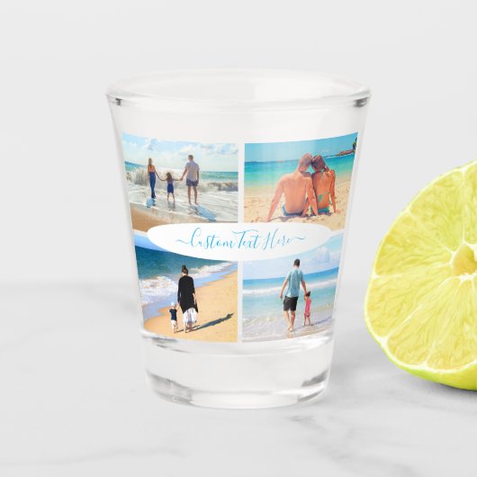 Benutzerdefiniertes Foto Collage Text Shot Glass P Schnapsglas (Vorderseite)