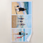 Benutzerdefiniertes Foto Collage Text Strandtuch I (Vorderseite)