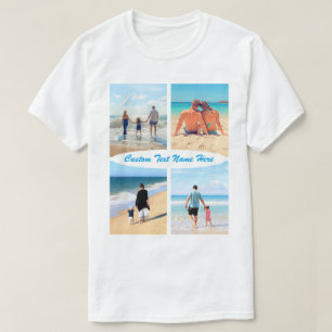 Benutzerdefiniertes Foto Collage Text T - Shirt Ih