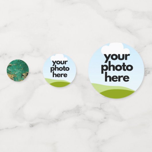 Benutzerdefiniertes Foto Confetti mit Smaragdgrüne Konfetti (Rückseiten)