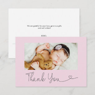 Benutzerdefiniertes Foto Danke Herz Rosa Baby Show