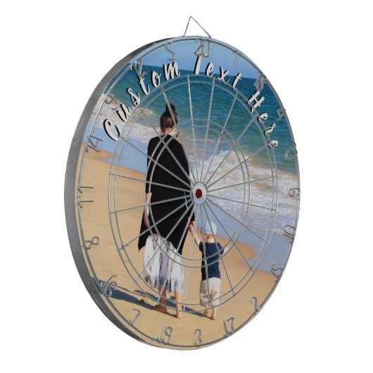 Benutzerdefiniertes Foto-Dart-Mainboard mit Text Dartscheibe (Vorderseite Links)