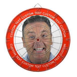 Benutzerdefiniertes Foto-Dartboard & Text - Rote U Dartscheibe