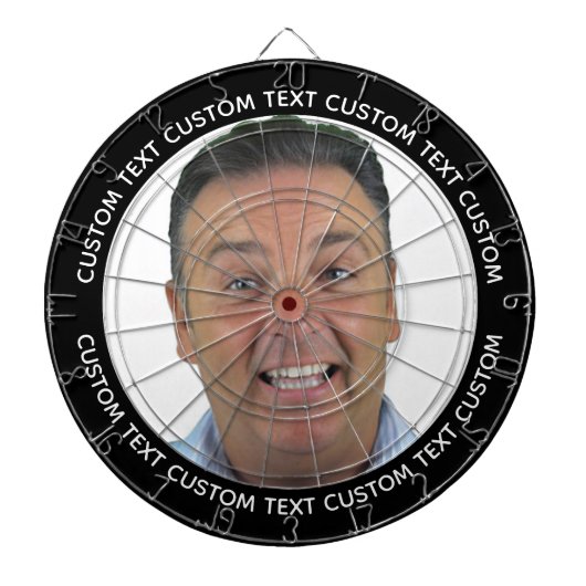 Benutzerdefiniertes Foto-Dartboard & Text - schwar Dartscheibe (vorne)