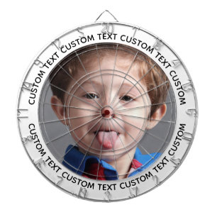 Benutzerdefiniertes Foto-Dartboard & Text - WEIße  Dartscheibe