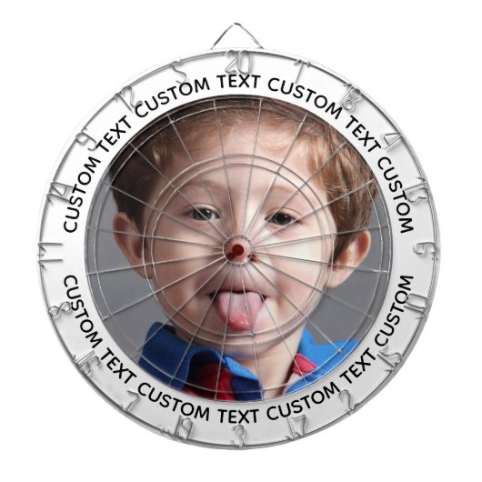 Benutzerdefiniertes Foto-Dartboard & Text - WEIße Dartscheibe (vorne)