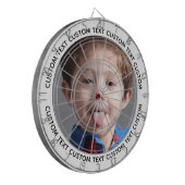 Benutzerdefiniertes Foto-Dartboard & Text - WEIße Dartscheibe (Vorderseite Links)