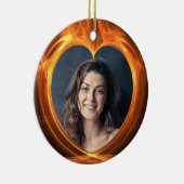 Benutzerdefiniertes Foto, das Orange-Abschluss fla Keramik Ornament (Rechts)